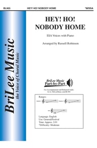 Hey! Ho! Nobody Home! SSA choral sheet music cover Thumbnail